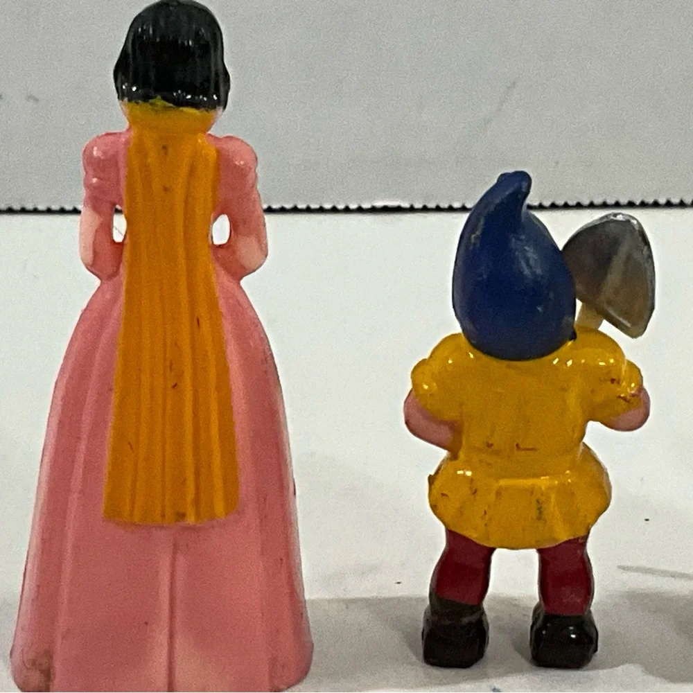Vintage Snow White and Three Dwarves Cake Toppers Plastic